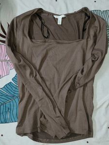 Brown Long Sleeve Top