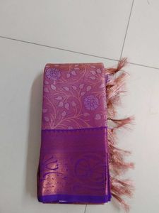 Pink & Purple Tissue silk Saree
