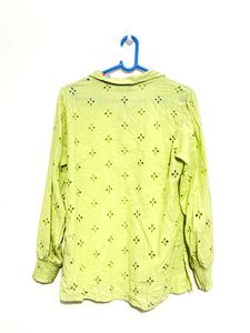 Green Embroidered Top