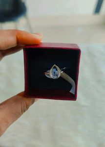 925 Elegant Teardrop Ring With Hallmark