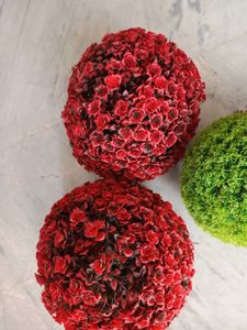 Artificial Grass Rose Flower Topiary Lamp Balls