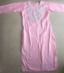 Elegant Cotton Kurti Combo (Pink &amp; Sky Blue)
