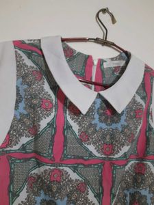 Patterned Sleeveless Fit &amp; Flare Long Top