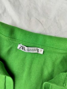 Zara Green Polo Top