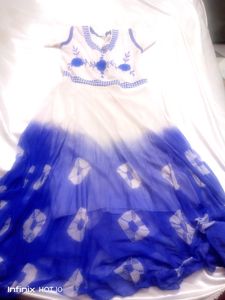 Rayal Blue Chiffon Kurta