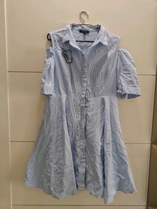 Blue White MADAME Short Dress In L