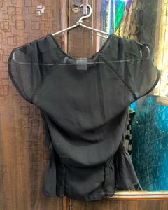 Black Wrap Blouse
