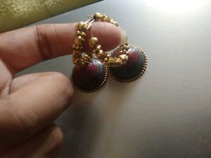 Hoop Jhumka Earrings(Handmade)
