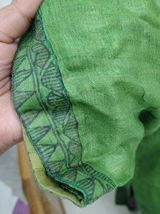 Green Madhubani Silk Kurta