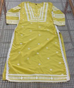 Yellow Embroidered Floral Top