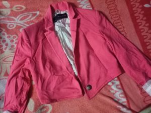 Pink Crop Blazer