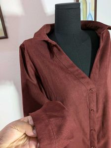 Burgundy Button-Down Shirt