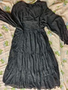 Elegant Black Anarkali Suit (Women&#39;s)