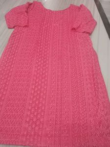 Pink Embroidered Kurta