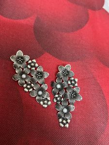 Oxidised Floral Earrings