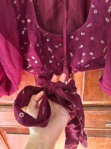 Bright Marron Colour Dress For Girls