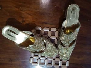 A Golden Shimmering Shine Shoes