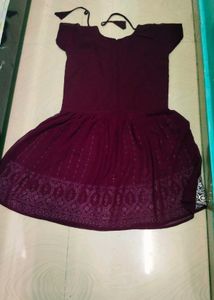 Dark Purple Colour Girl Sharara Dress