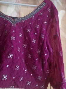 Maroon Embellished Blouse