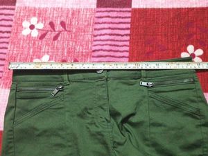 Green Women Shorts Half Pant