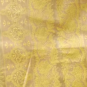 Elegant Yellow Floral Saree