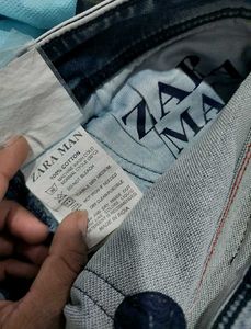 Zara Man Distressed Slim Fit Jeans