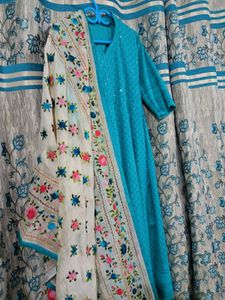 Velvet Chand Work Reyon , Anarkali Style Suit