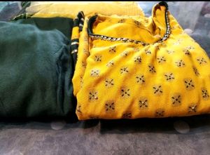 Yellow Kurti Plazo Set