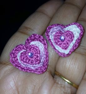 White And Pink Ear Studs