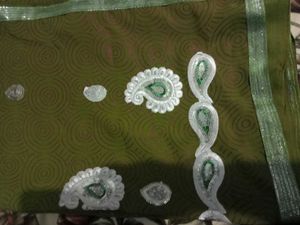olive colour saree