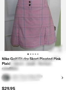 Nike Pink Plaid Mini Skirt