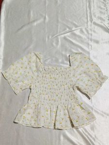 Floral Smocked Crop Top