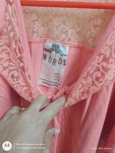 Peach Lace Cold Shoulder Top