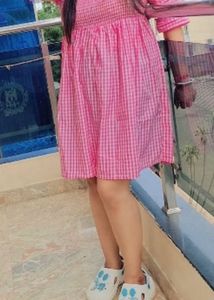 Cute Pink Gingham Dress Xl size