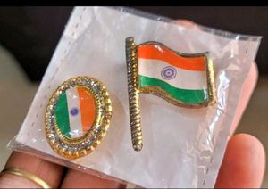 Pack 2 Indian National Flag Coat Pins / Broochs