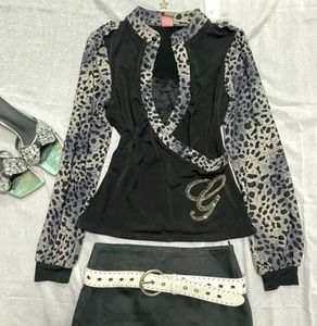 black leopard print chic top