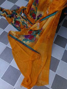Flower Embroidered Saree