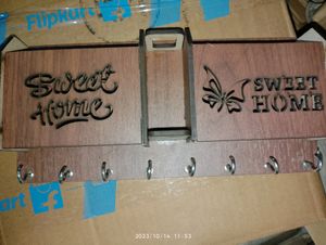 Sweet Home Key Holder Multicolour Brown (8hooks