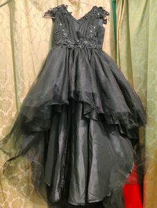 Elegant Black Party Wear High Low Dress