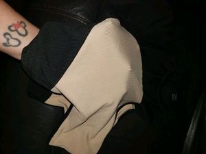 SHEIN INSPIRED Black &amp; Beige Y2k Asymmetrical Hem