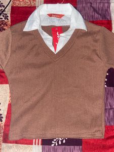 Collar Slim Fitted Korean Top