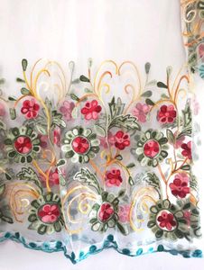 Floral Embroidered Net Top
