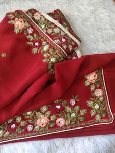 BEAUTIFUL RUST RED SAREE 🌹