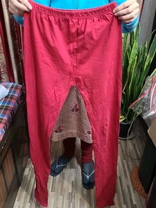 Red Cotton Leggings