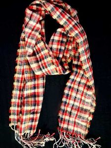 Plaid Scarf with Fringes