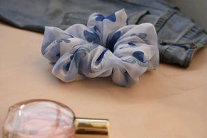 Premium Printed White Scrunchie