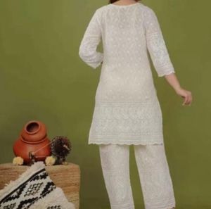 White Embroidered Kurta Set
