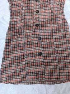 Zara Vintage Tweed Plaid Mini Dress