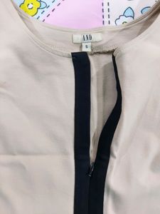 AND women Solid Round neck Dress