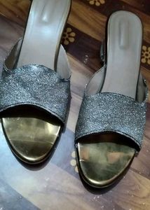 Stylish Silver/Grey Ladies Slides